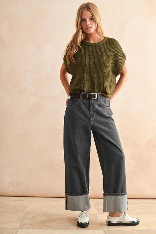DOLMAN SLEEVE KNIT TOP