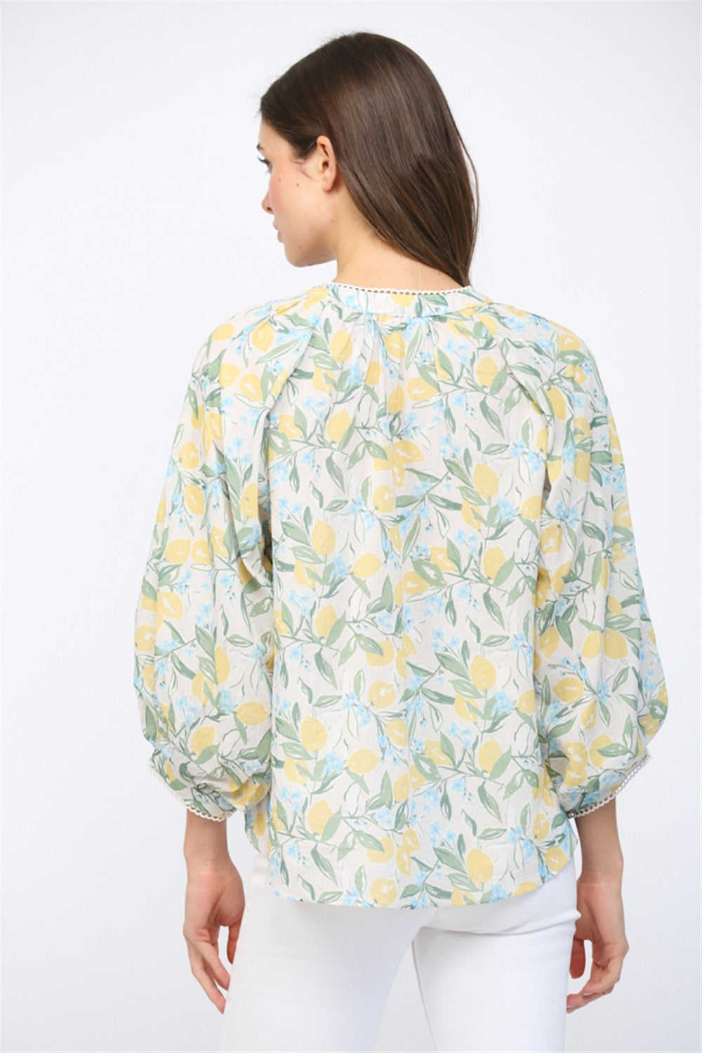 LEMON&FLORAL BUTTONUP BLOUSE