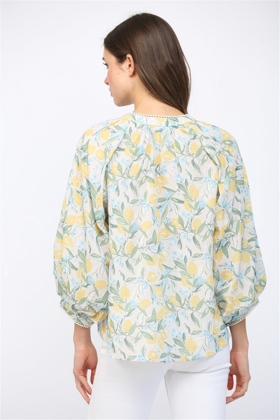 LEMON&FLORAL BUTTONUP BLOUSE