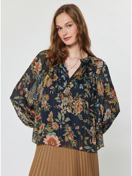 Botanical Floral Print Blouse