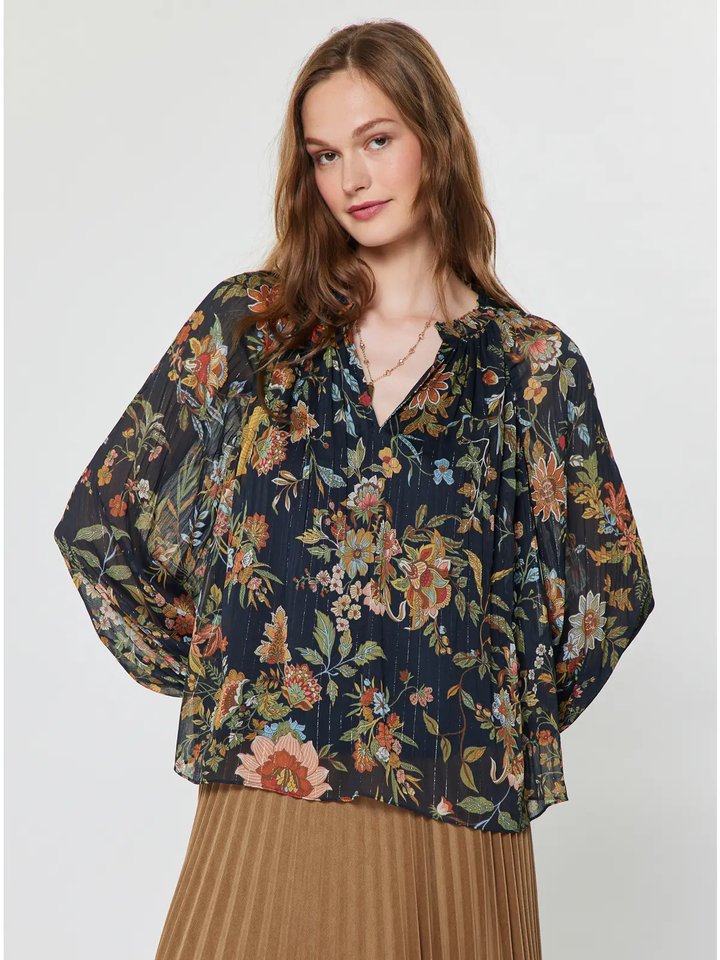 Botanical Floral Print Blouse