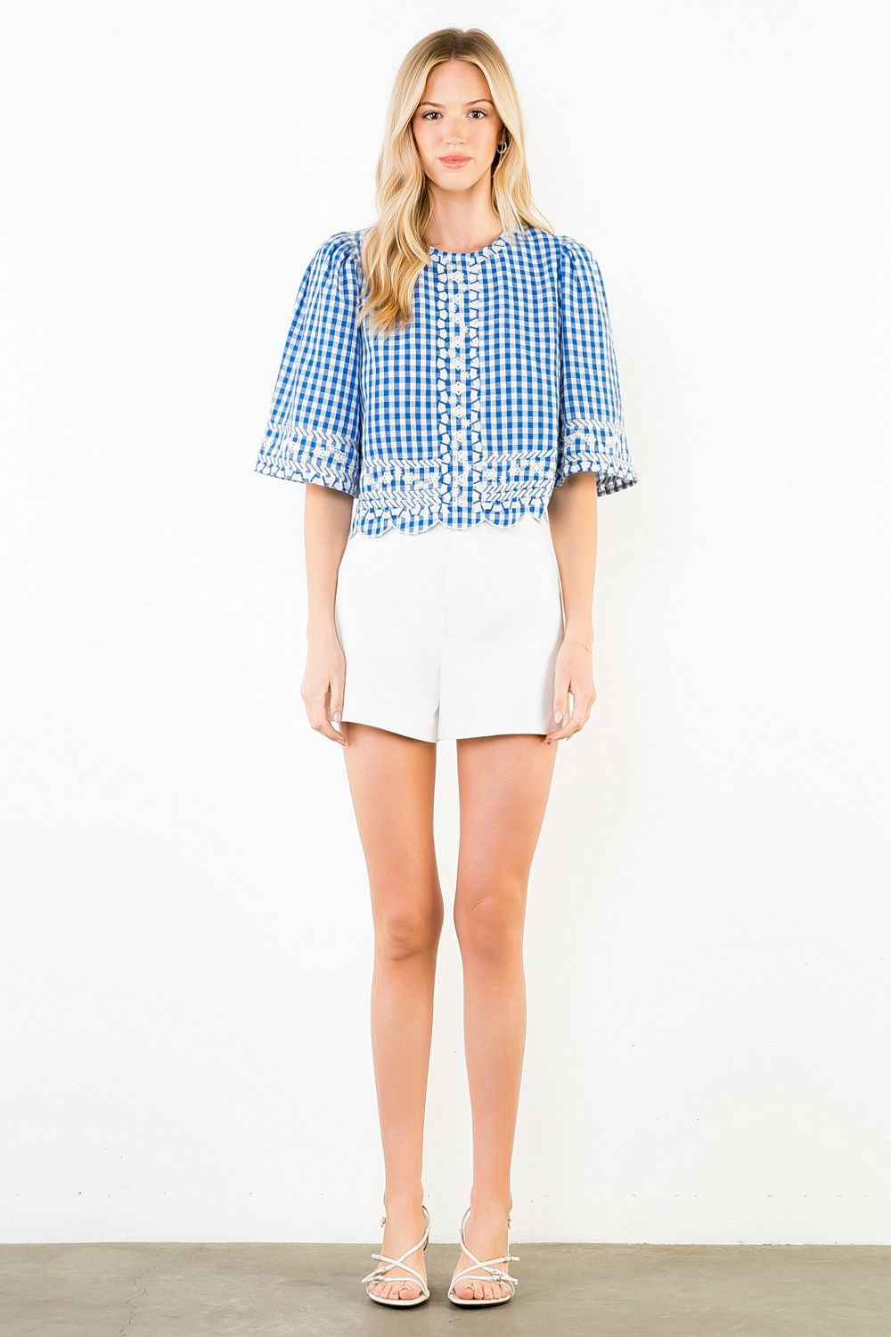 GINGHAM RIC RAC TOP