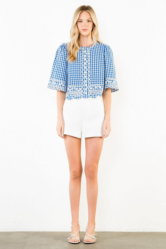 GINGHAM RIC RAC TOP