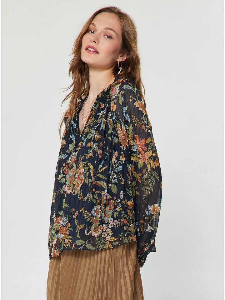 Botanical Floral Print Blouse