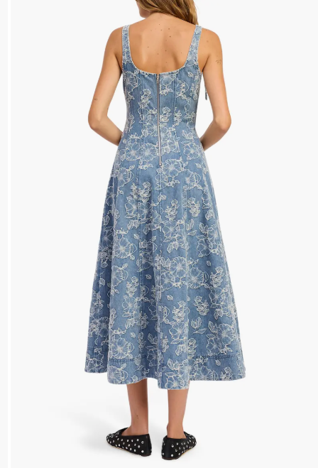 OPAL DENIM MIDI DRESS