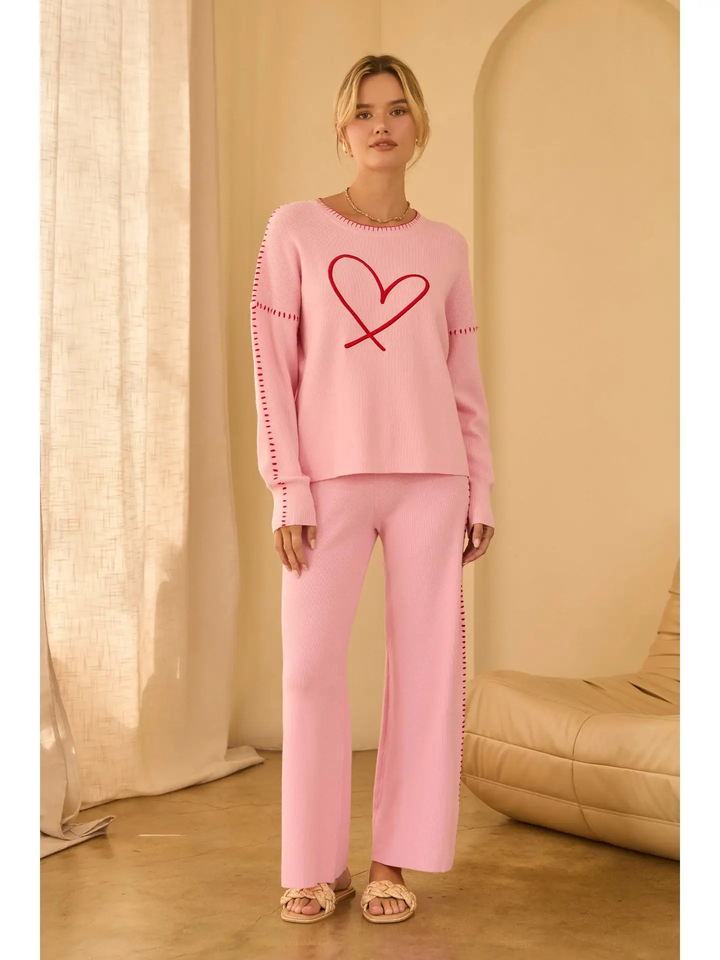 STITCH HEART SWEATER