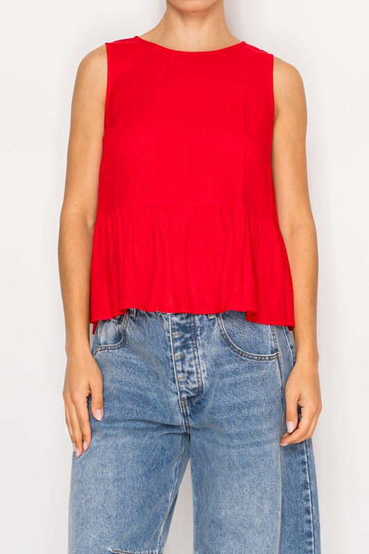 SLEEVELESS BABYDOLL TOP