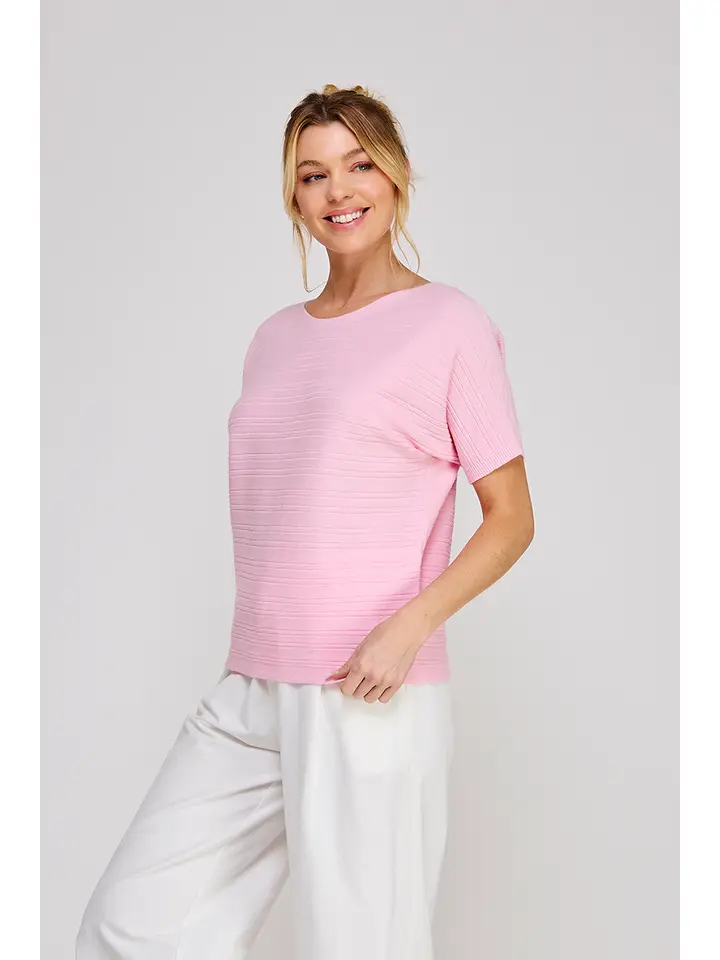 CREWNECK  LINED TEXTURED TOP