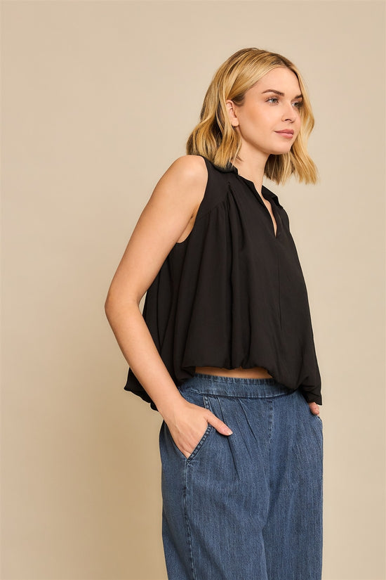 BUBBLE HEM SLEEVELESS TOP