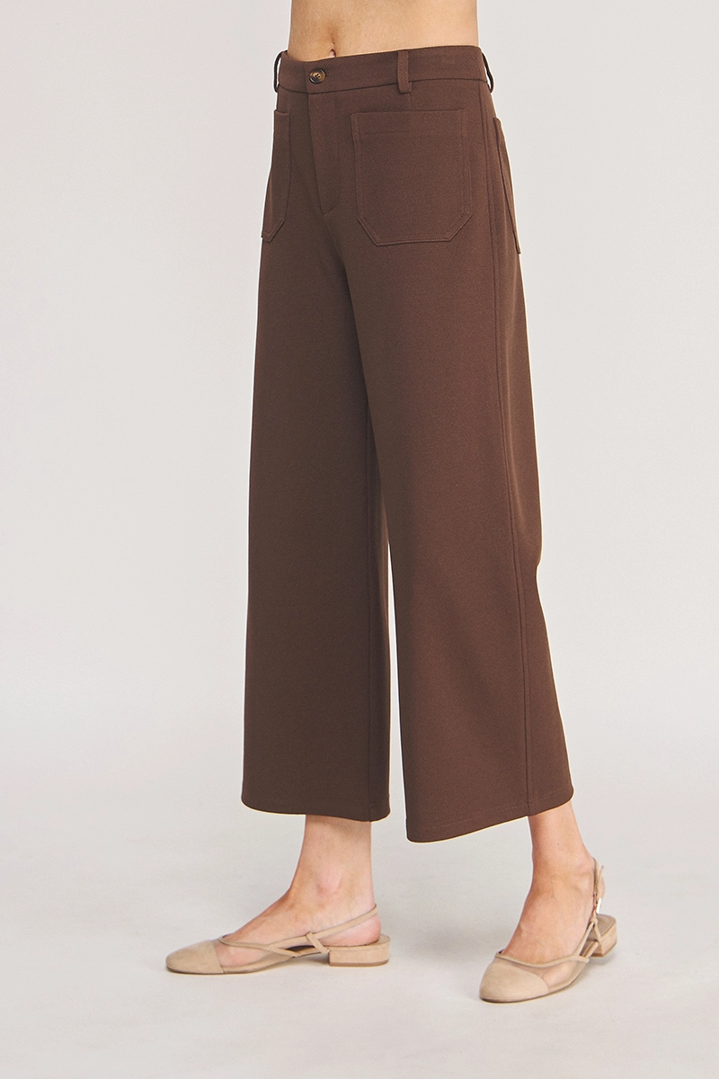 Black and brown straight-leg trousers - product image 3