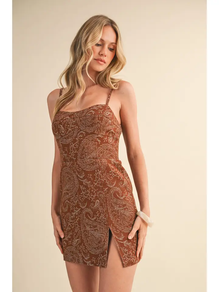 PAISLEY DENIM MINI DRESS