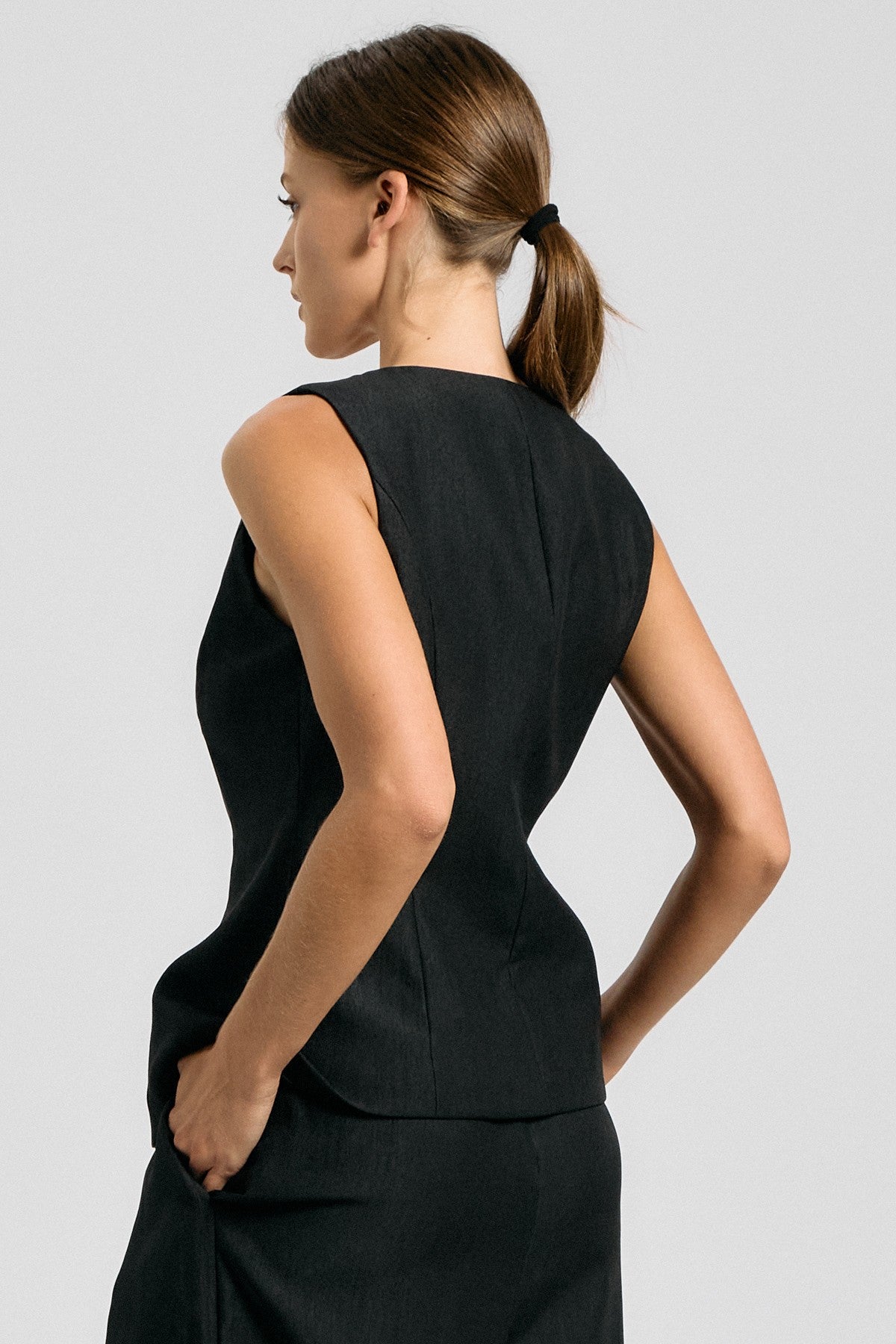 Pearl-Button Tailored Vest