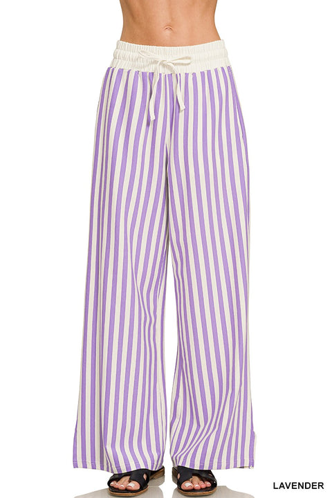 Striped Wide-Leg Pants
