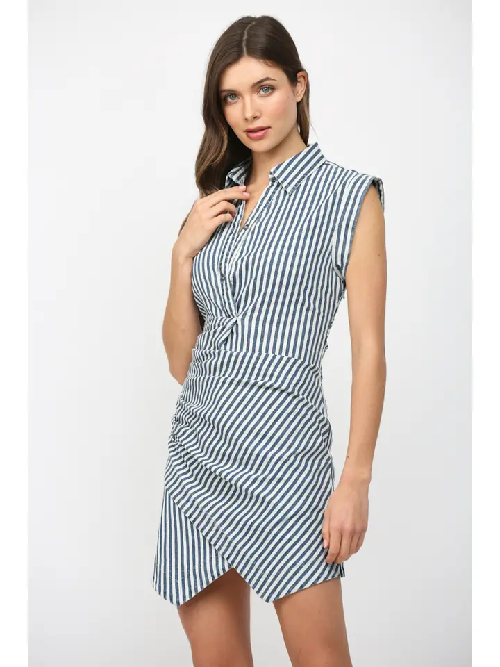 ASYMMETRIC WRAP SHIRT DRESS