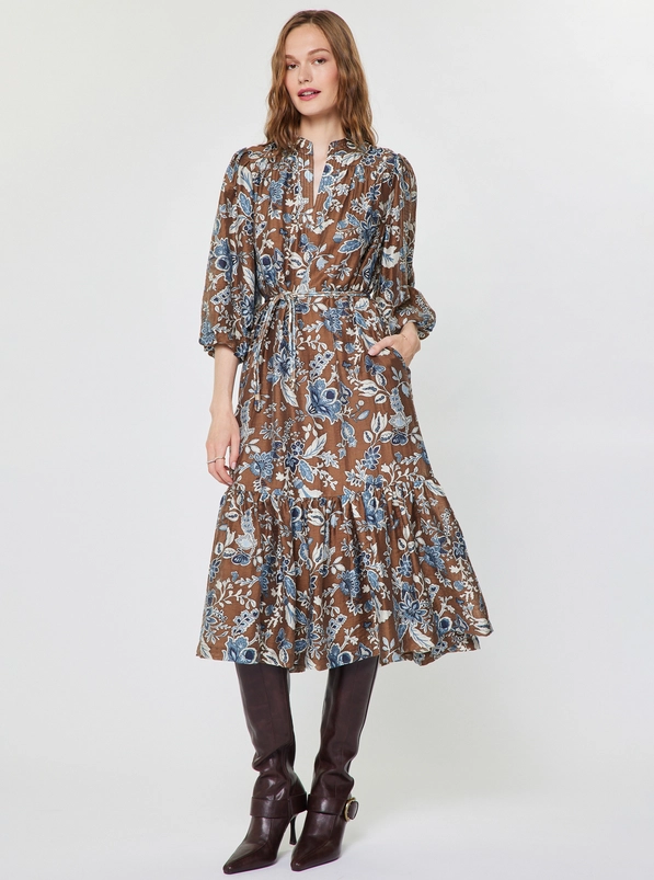 Botanical Tiered Midi Dress