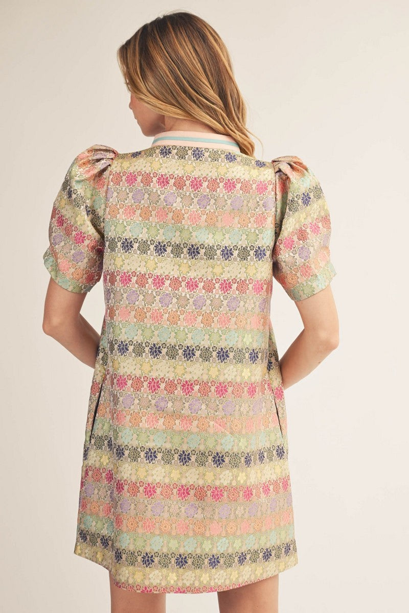 JACQUARD STRIPE MINI DRESS