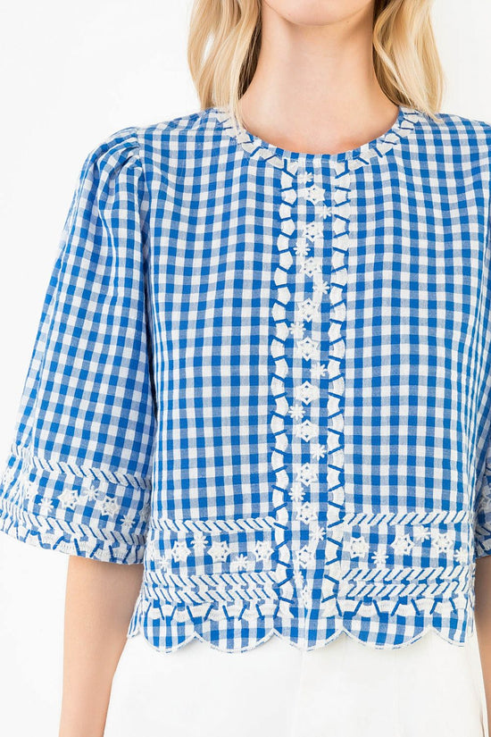GINGHAM RIC RAC TOP