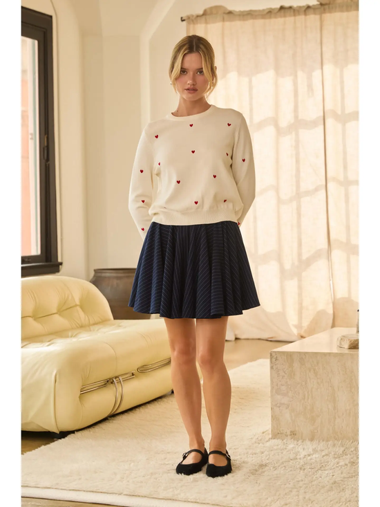 EMBROIDERED HEART SWEATER