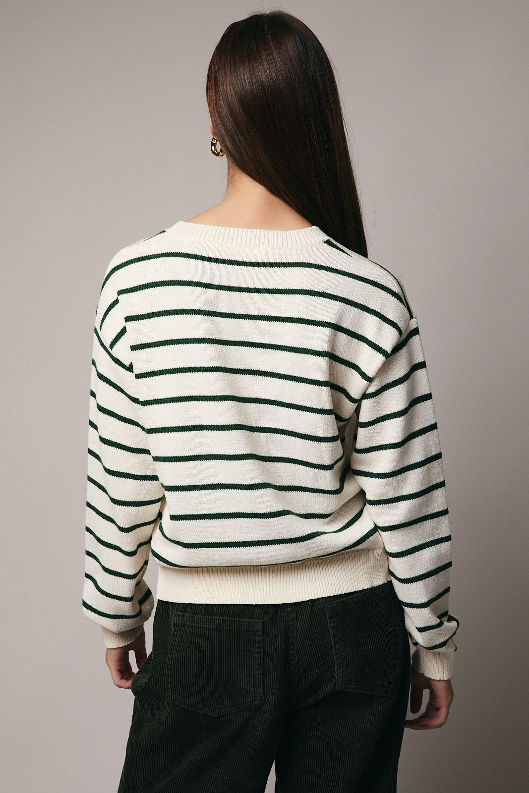 STRIPED POCKET SWEATER