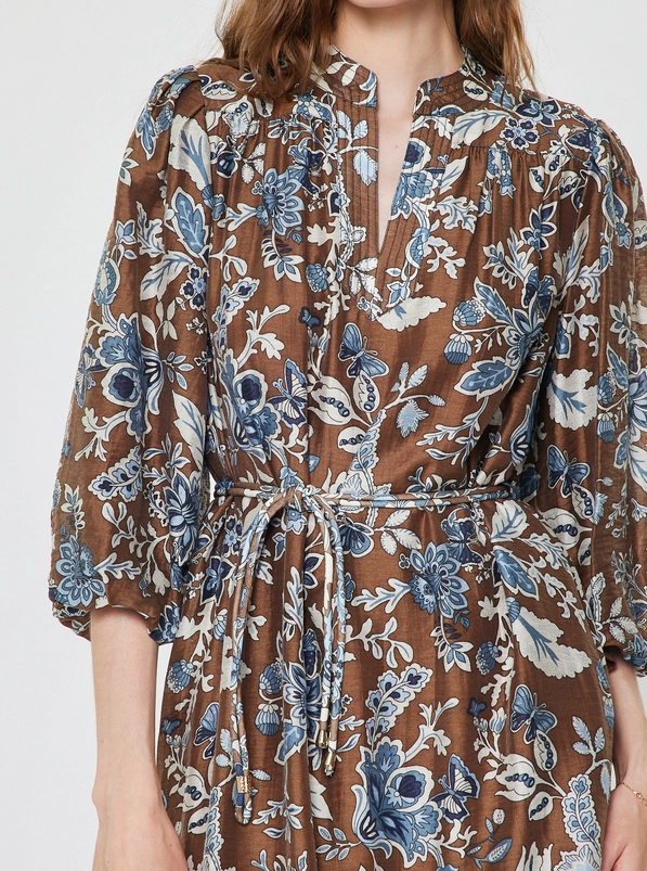 Botanical Tiered Midi Dress