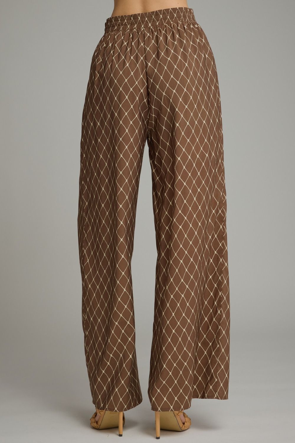 Geometric Drawstring Wide-Leg Pants