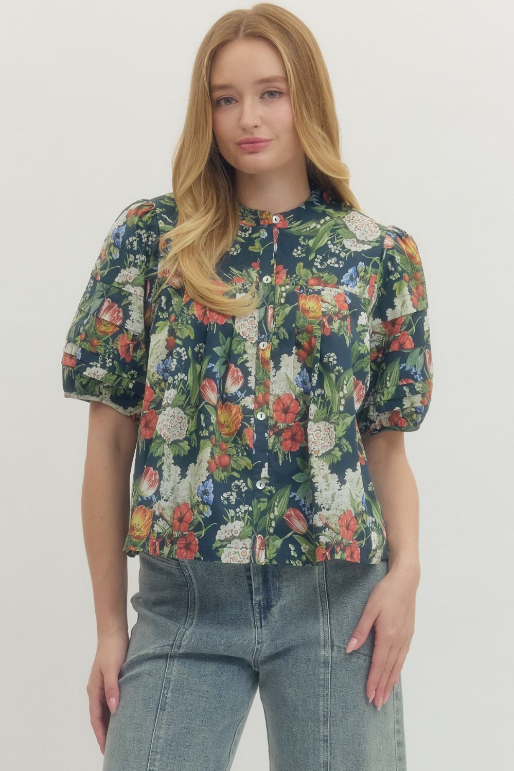FLORAL HIGHNECK TOP