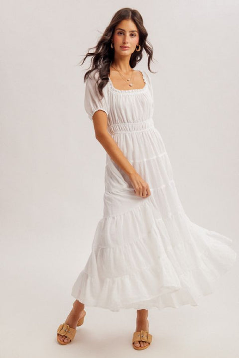 Bubble Sleeve Maxi Dress