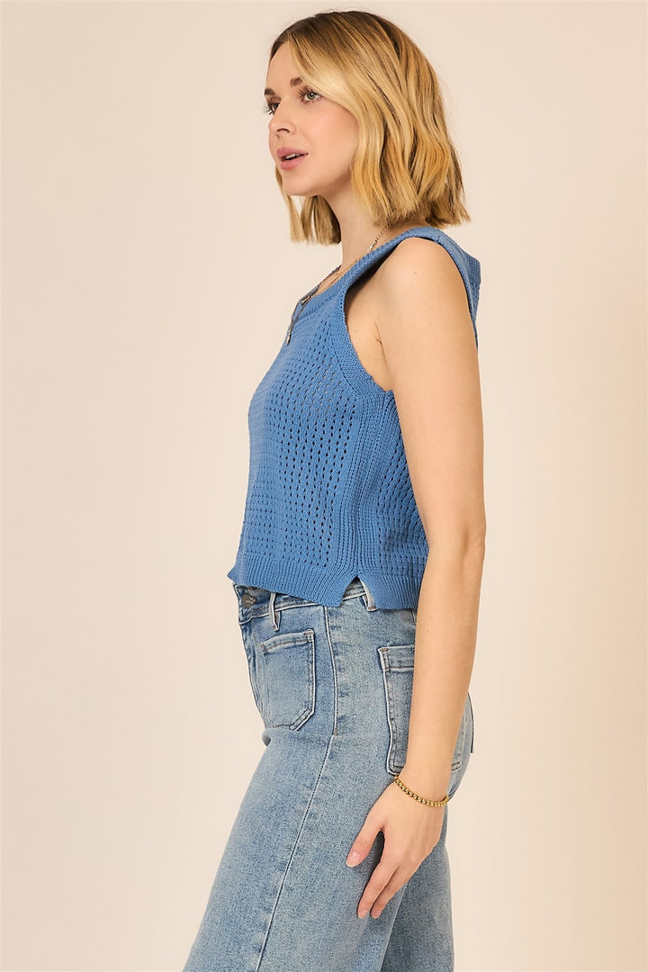 OPEN KNIT COTTON TOP