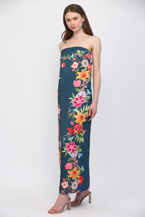 Botanical Border Maxi Dress
