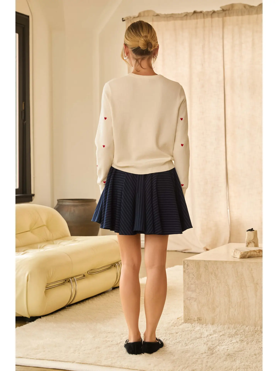 EMBROIDERED HEART SWEATER