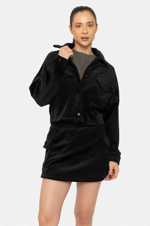 BRUSHED CORDUROY JACKET/SKORT SET