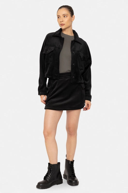 BRUSHED CORDUROY JACKET/SKORT SET