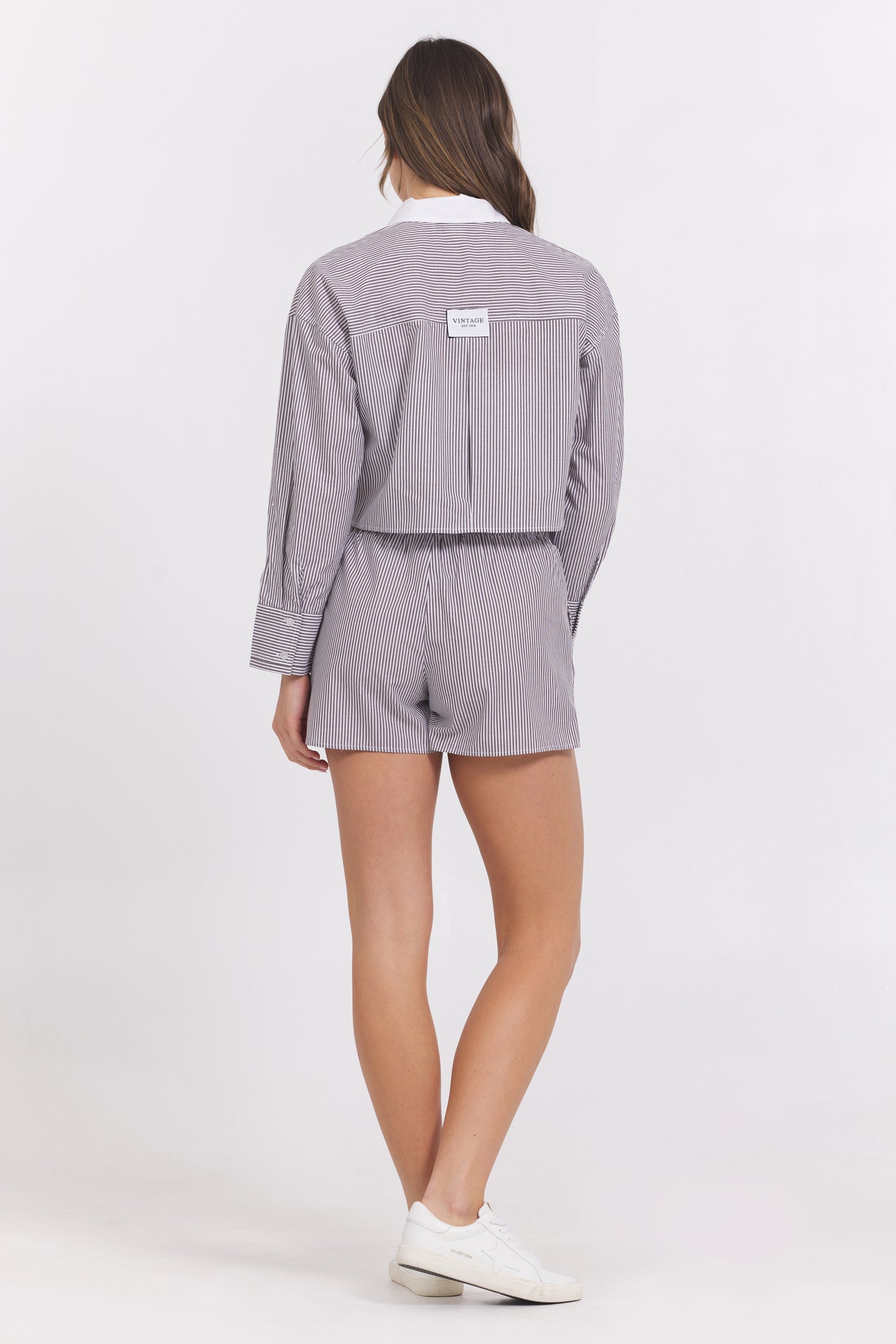 CROPPED POPLIN BUTTON UP