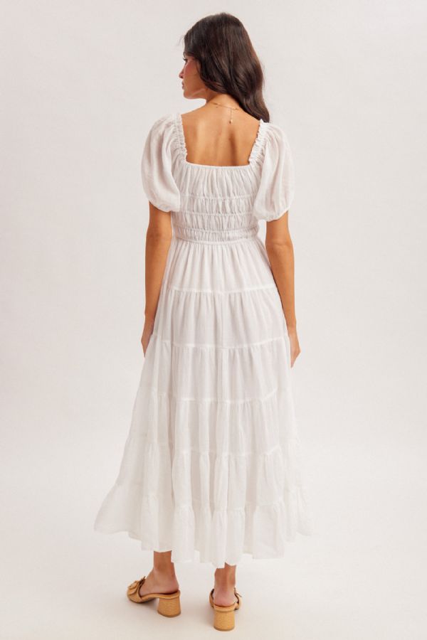 BUBBLE SLEEVE MAXI DRESS