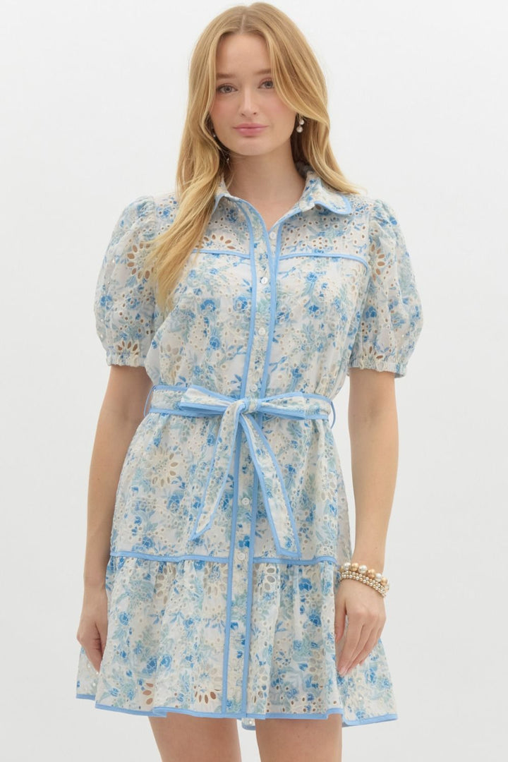 Floral Embroidered Eyelet Dress