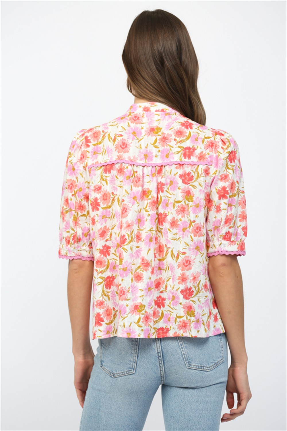 LAYERED FLORAL PRINT BLOUSE