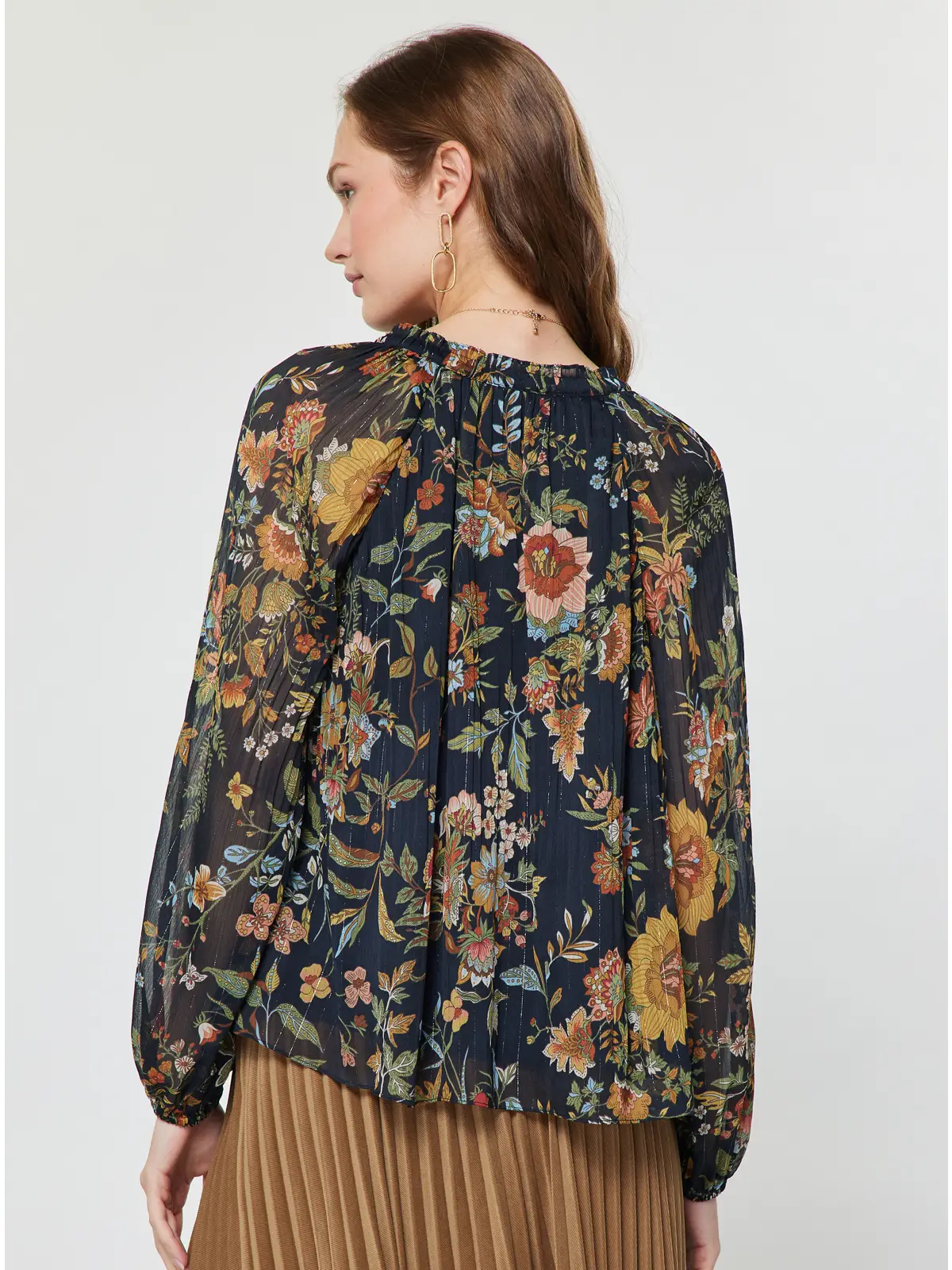 Botanical Floral Print Blouse