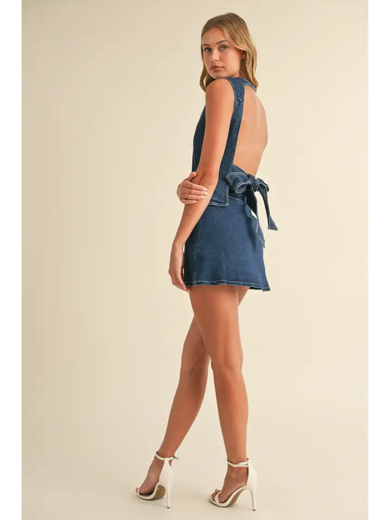DENIM OPEN BACK TOP