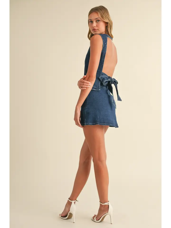 DENIM OPEN BACK TOP