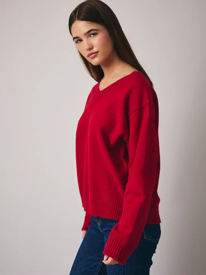 VNECK SOLID SWEATER