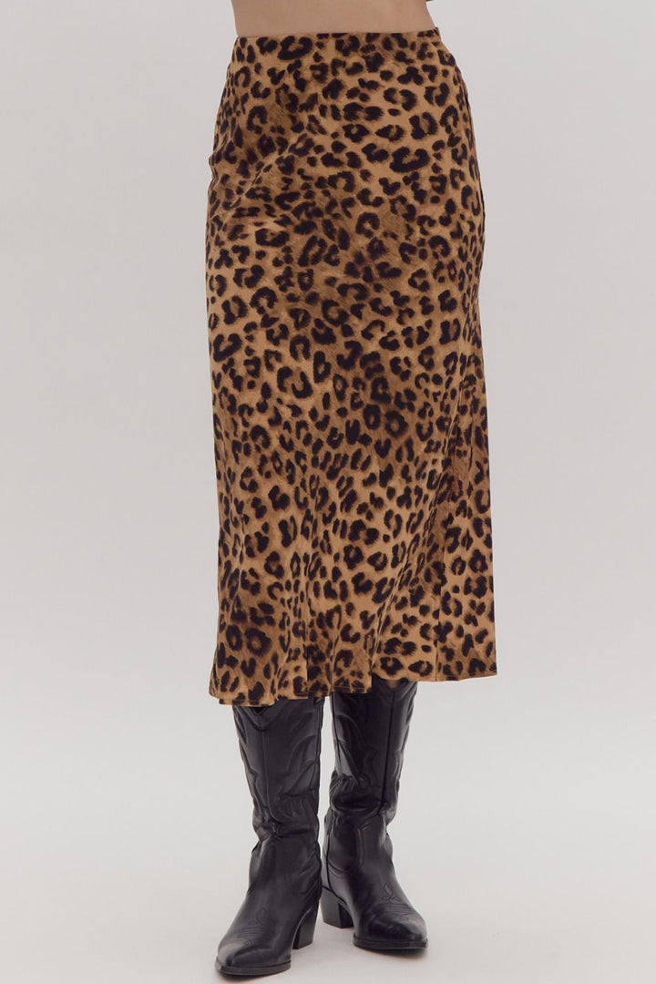 CHEETAH PRINT MIDI SKIRT