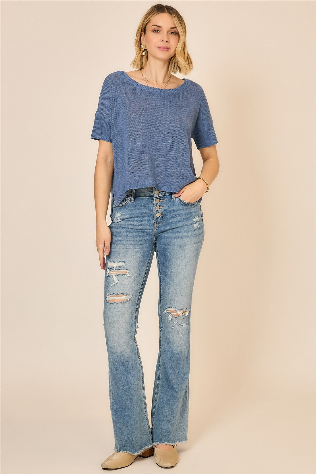 BOATNECK KNIT TOP