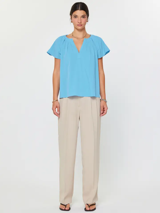 PLEATED NECKLINE BLOUSE