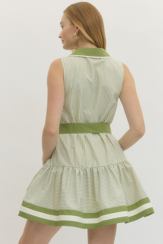 STRIPED SLEEVELESS MINI DRESS