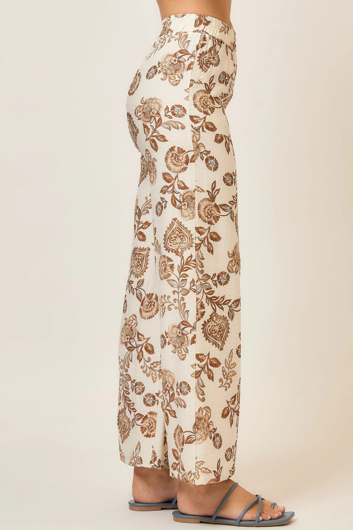 FLORAL WIDE LEG PANTS