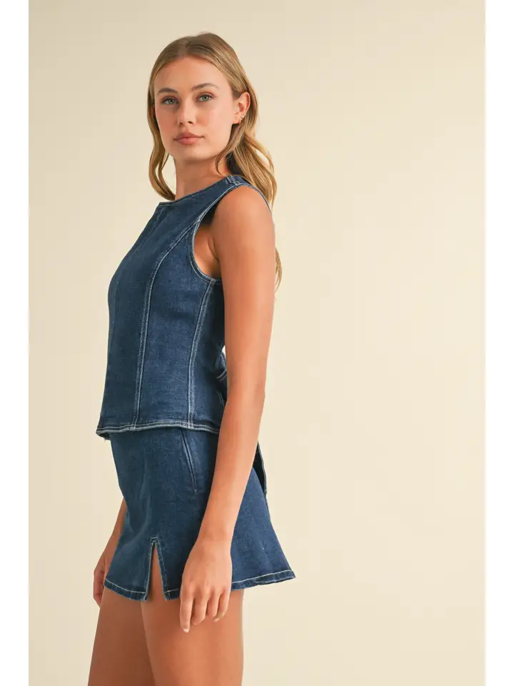 DENIM MINI SKORT