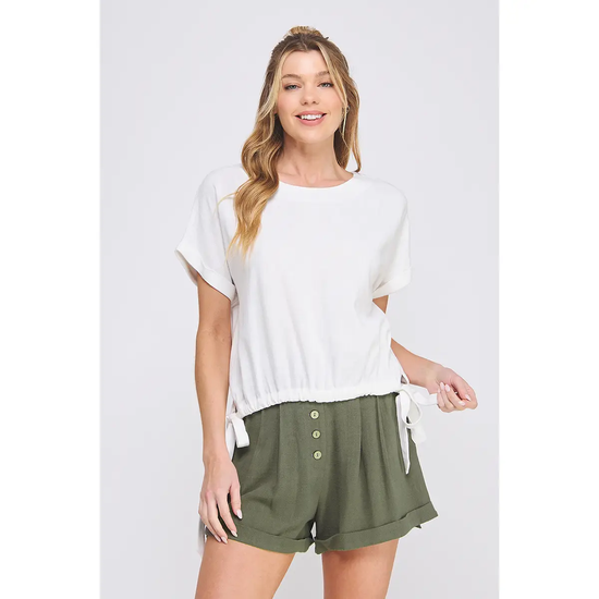 LINEN ROLL-CAP TOP