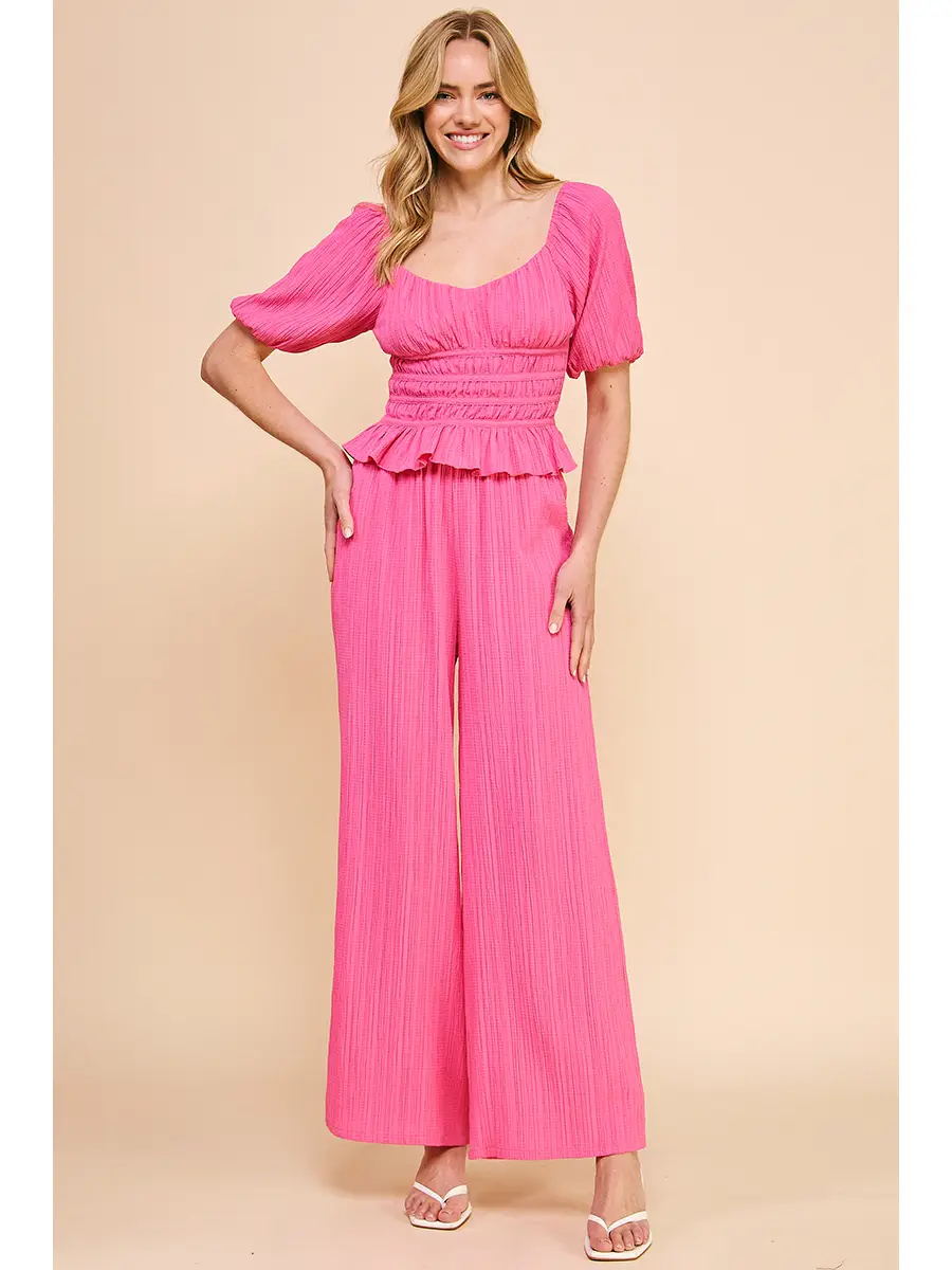 TEXTURED DRAWSTRING PANT