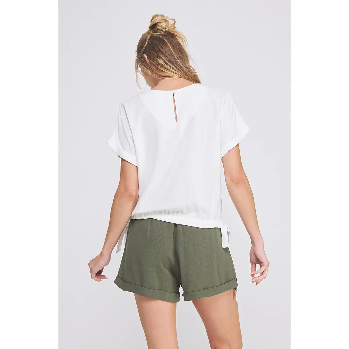 LINEN ROLL-CAP TOP