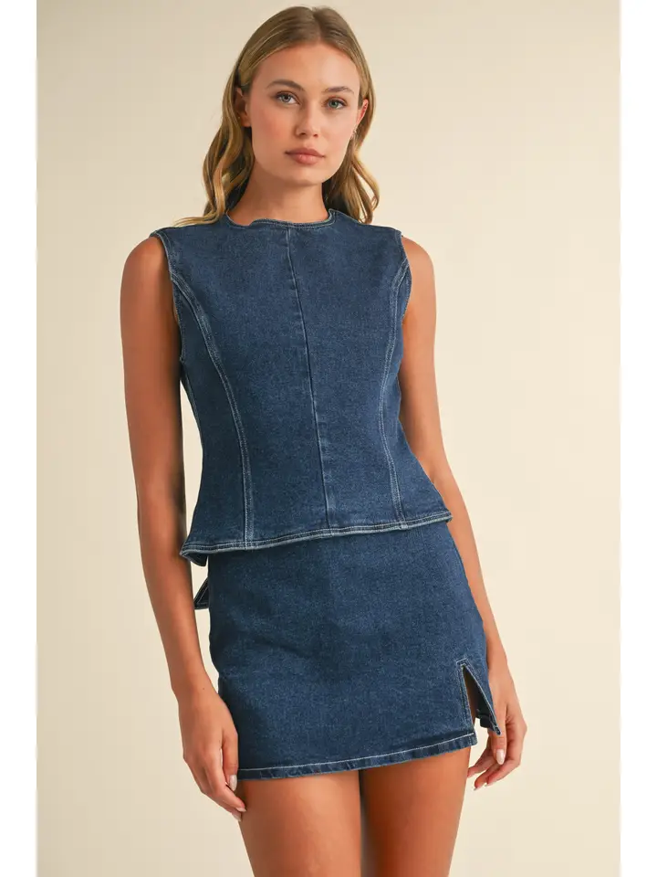 DENIM OPEN BACK TOP